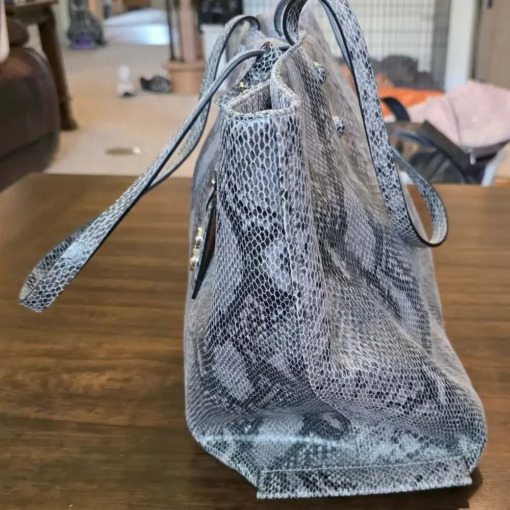 Cole Haan Gray Real Snake Skin Tote Bag